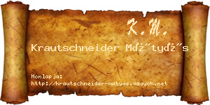 Krautschneider Mátyás névjegykártya